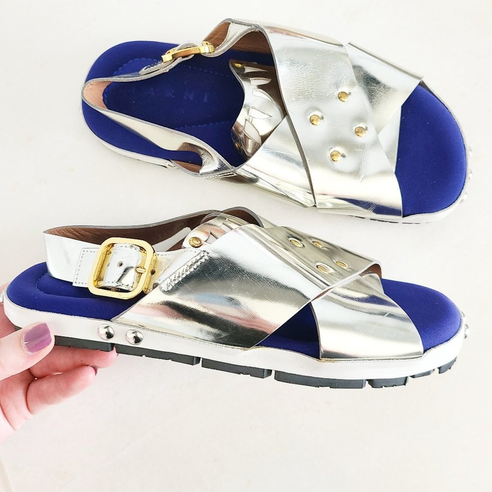 MARNI fussbett metallic sandal